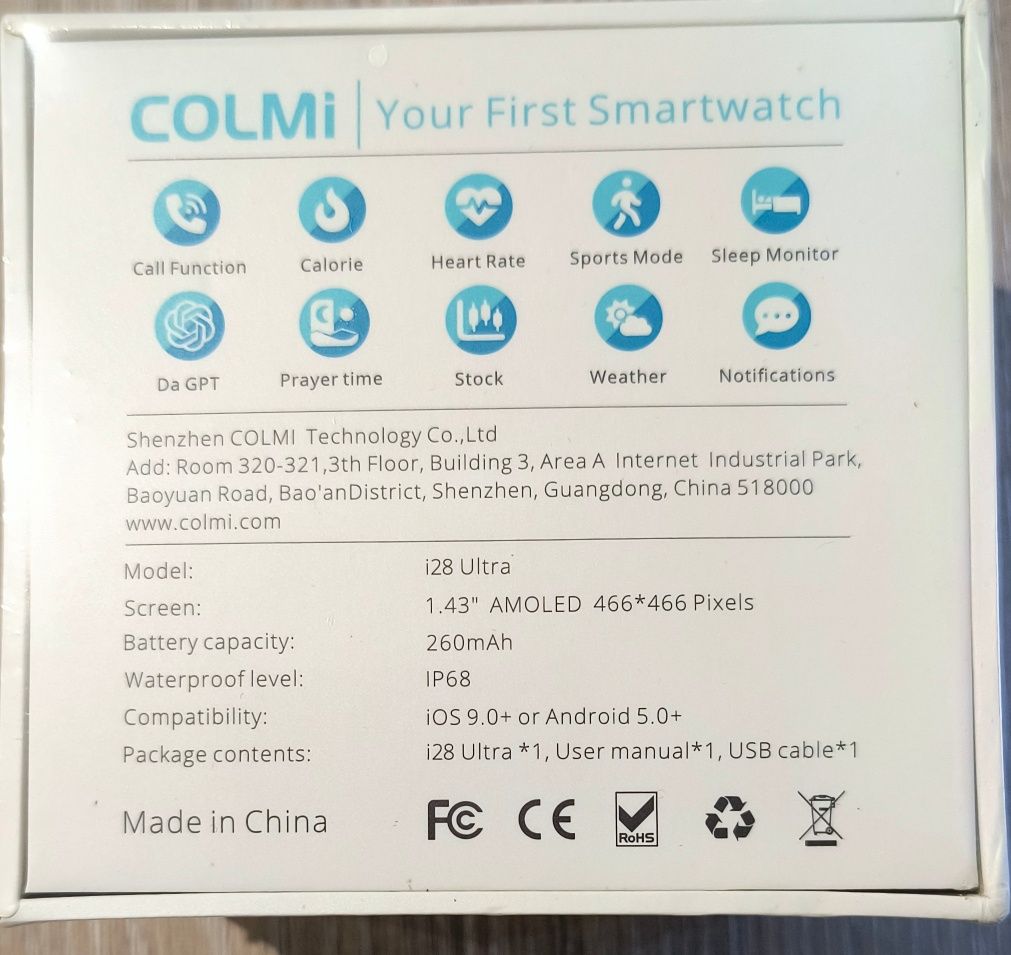 Smartwatch Colmi I28 Ultra