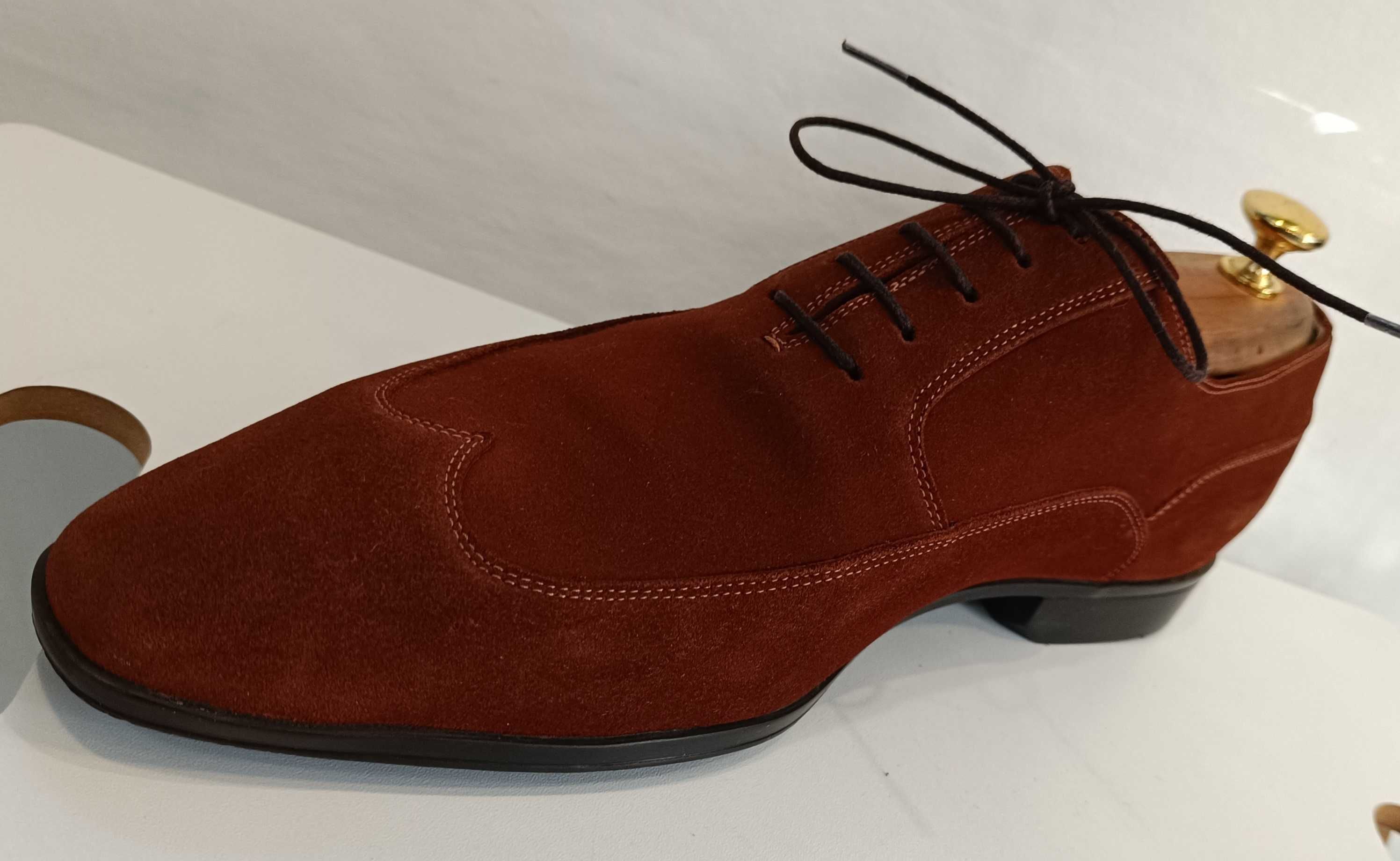 Pantofi oxford de lux 41 41.5 Fratelli Rosetti lucrati manual piele
