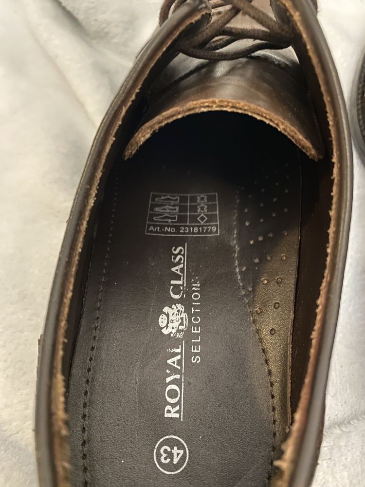 Pantofi maro eleganti din 100% piele naturala