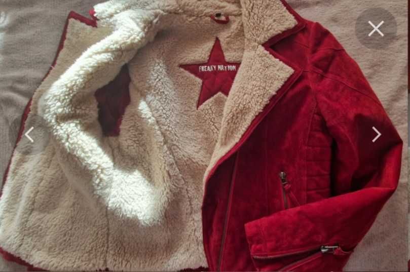 Geacă piele întoarsă Freaky Nation