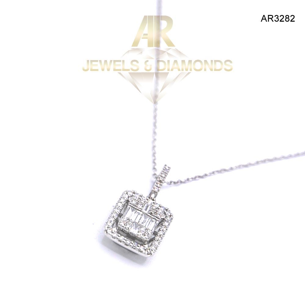 Colier Aur Alb cu DIAMANTE model nou deosebit ARJEWELS(AR3282)