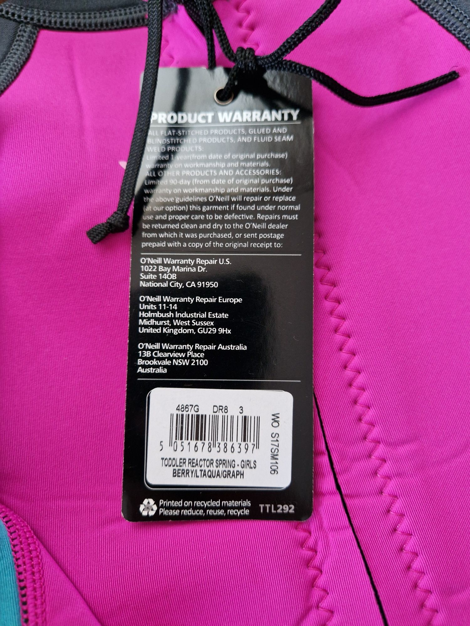 Costum inot neopren NOU factor protecție +50