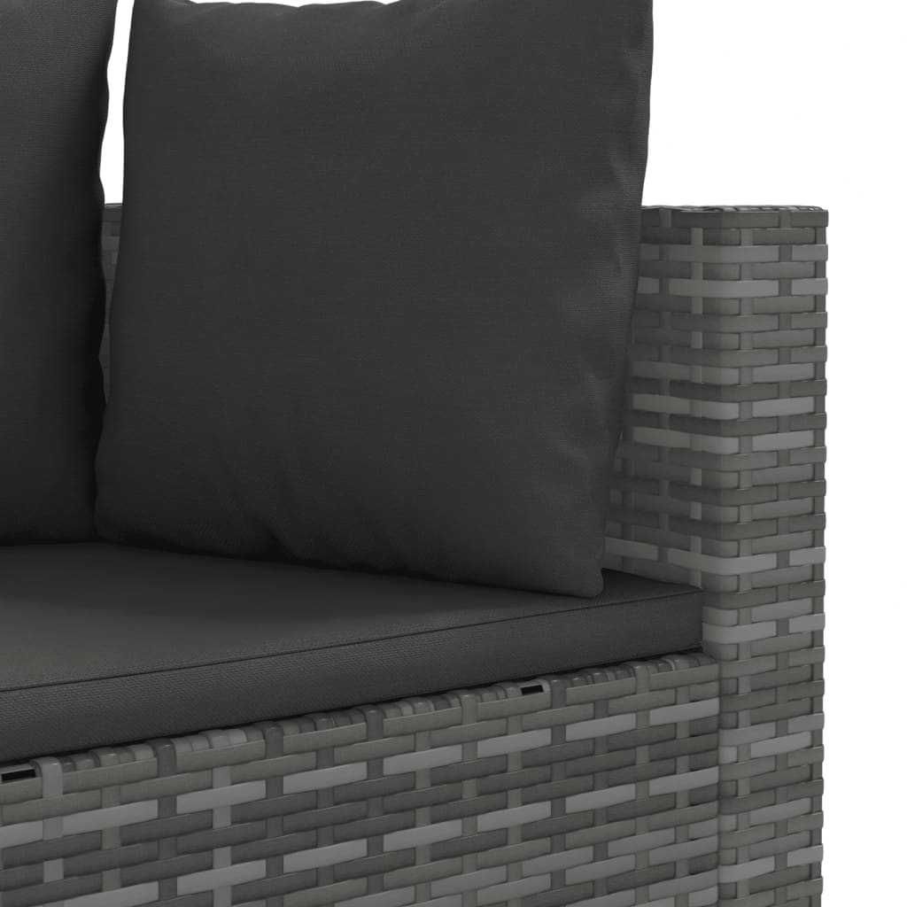 Set mobilier gradina/terasa canapea/coltar cu perne Gri Ratan CUNEO