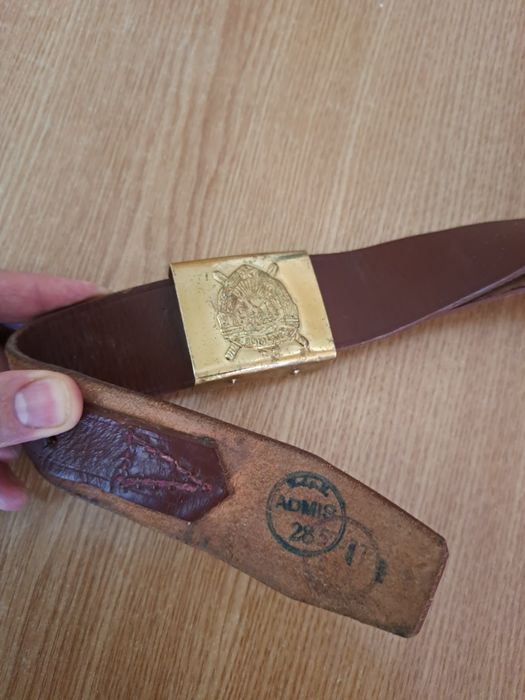 Centura militara + pafta, piele de bovină  originala RS