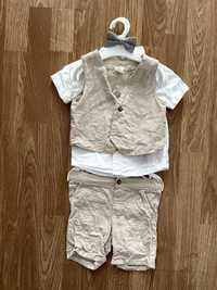 Официален летен костюм за момче с памук и лен, 74 см, 6-9 месеца, H&M