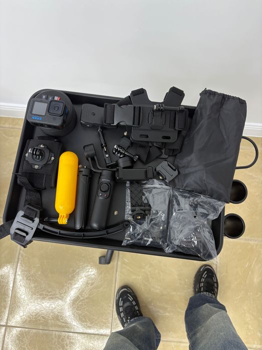 Set complet GoPro Hero 12 cu Gimbal Falcon și accesorii