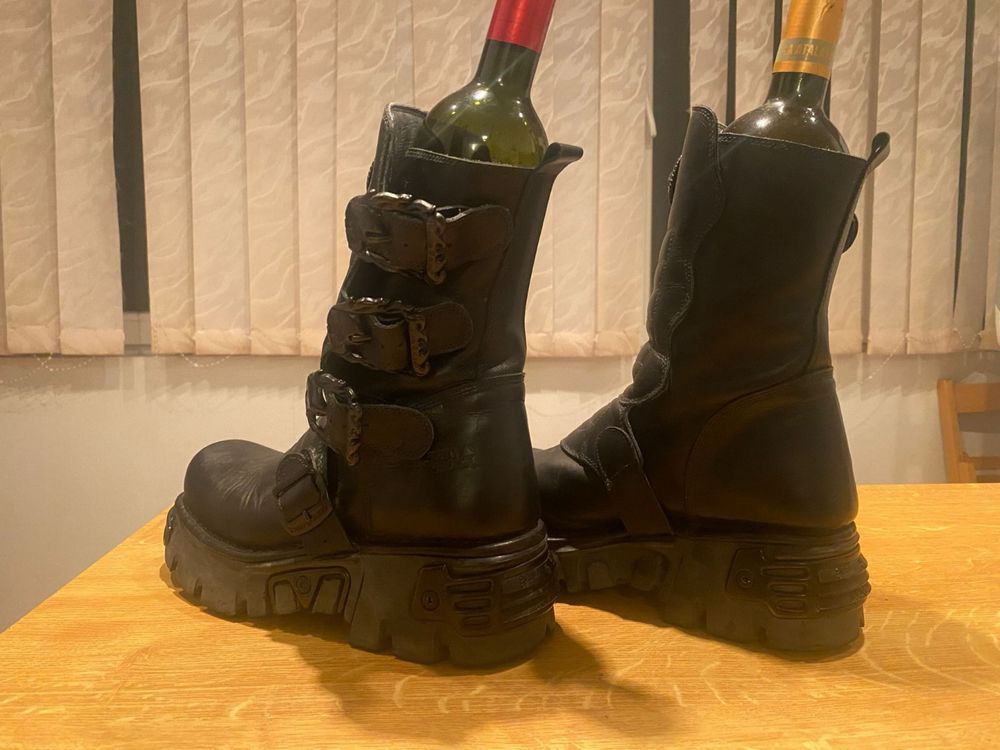New Rock boots ghete cizme moto biker piele opium militar reactor