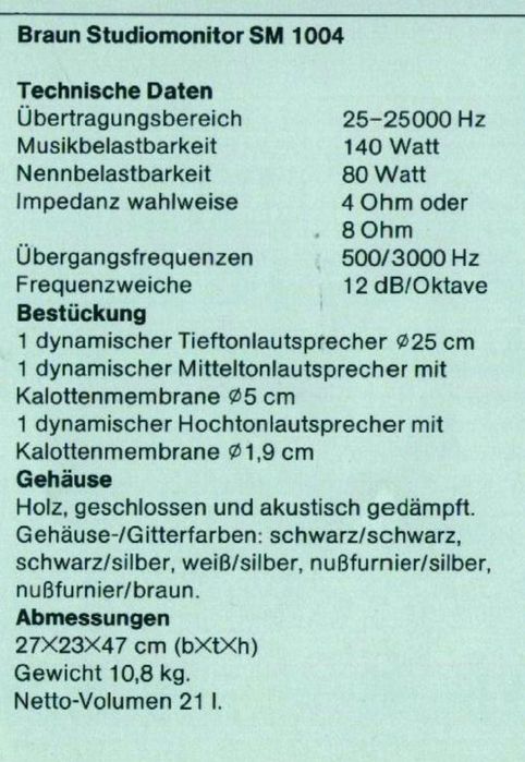 Тонколони Braun SM1004