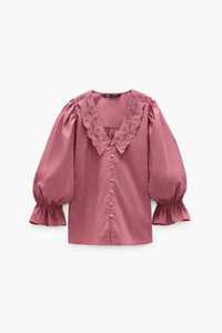 Розова блуза Only с яка, размер М, нова