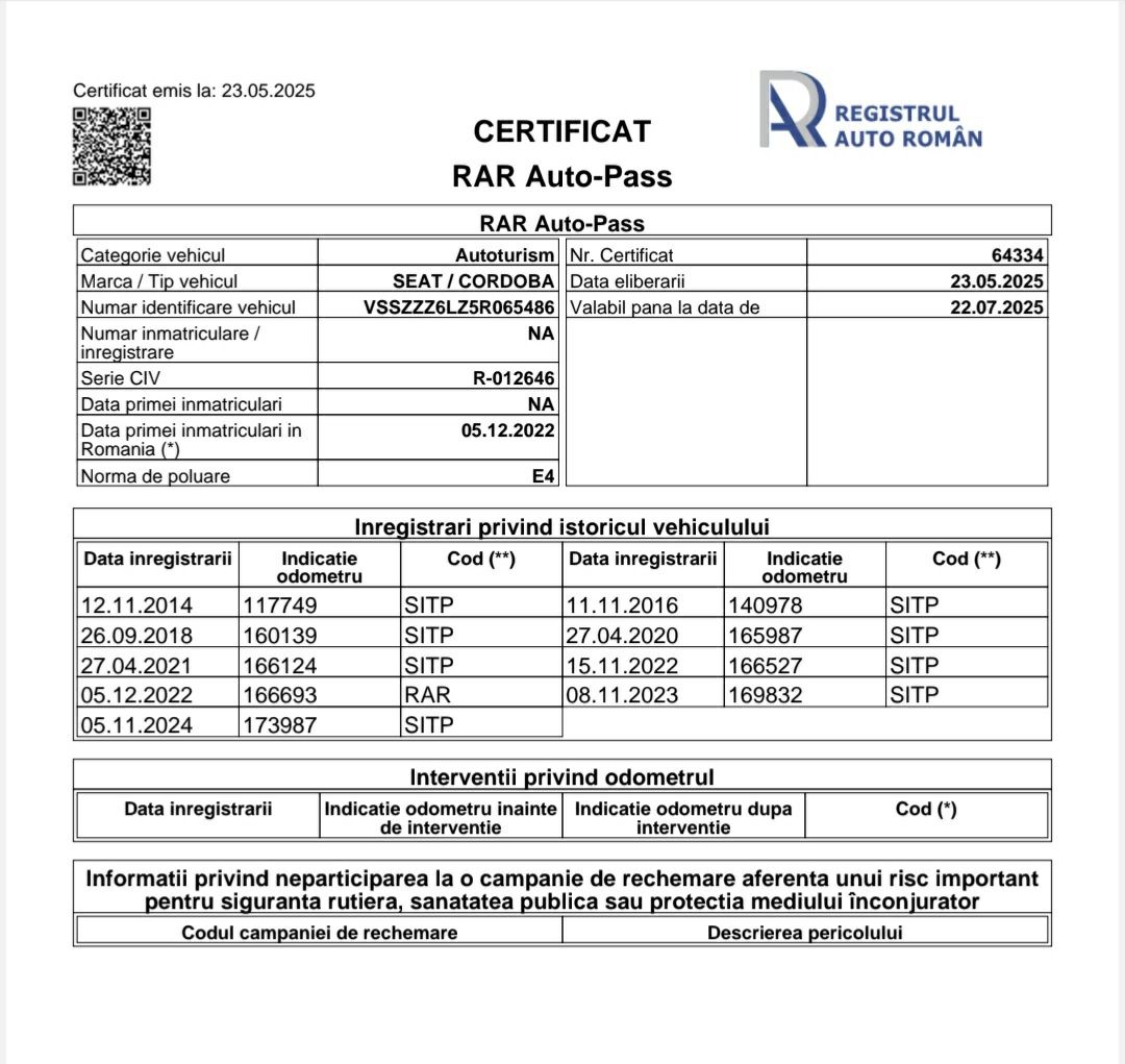 Seat Cordoba berlina 2004 1.4 benzina 75cp euro 4.. 176.000km