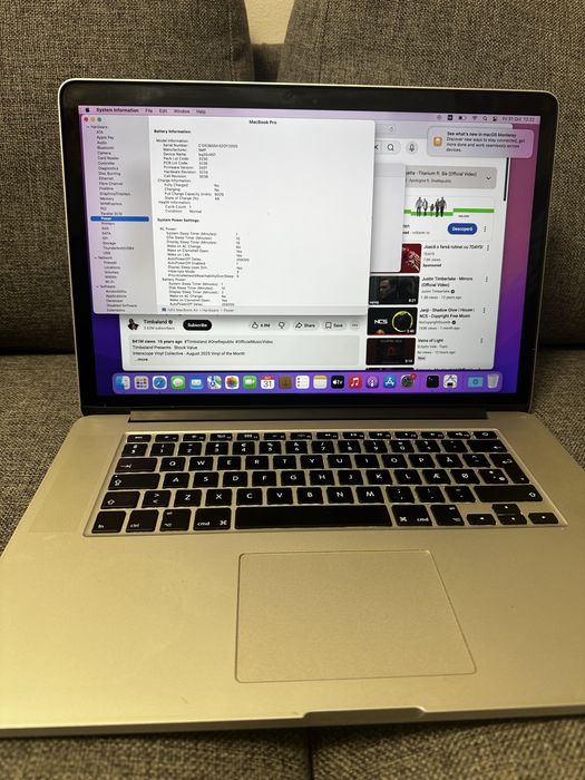 Macbook pro 15” i7 16GB ram 0 cicluri baterie