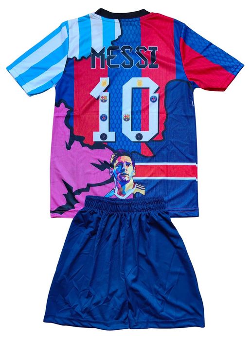 Детски футболен екип с Меси лимитирана серия Messi тениска и къси гащи
