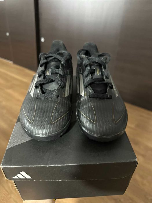 Ghete fotbal - adidas F50 League TF Junior - Negru, marime 31