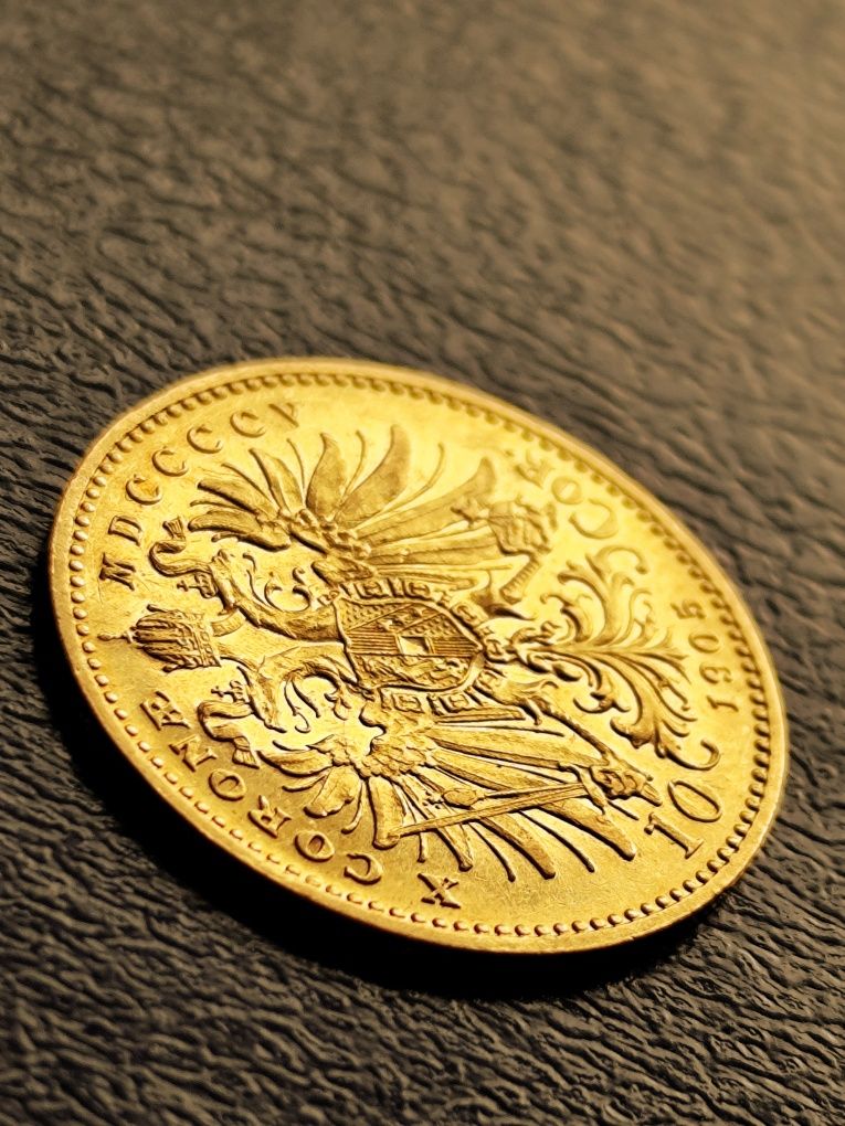 10 corona 1905 год.,ИМП. Франц Йозеф, злато 3.39 гр.,900/1000(21.6 к)