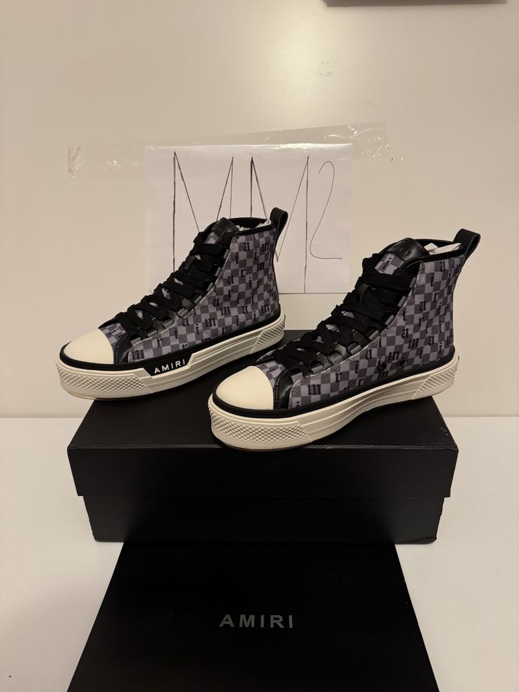 Adidasi/Sneakers AMIRI - Logo-Print Canvas High-Top Sneakers black