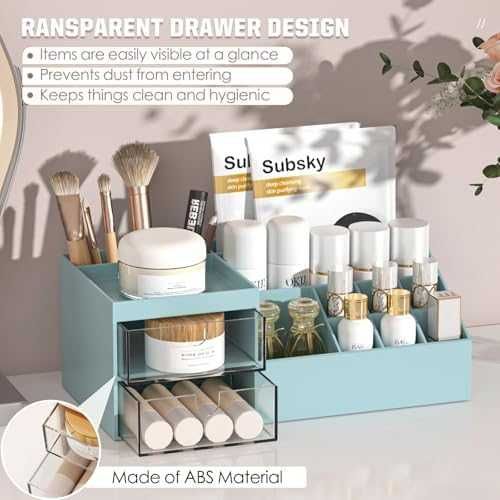 Нов Компактен грим органайзер с 10 секции и 2 чекмеджета за тоалетка