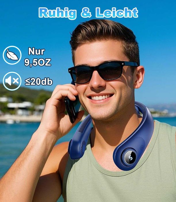 НОВ! Преносим USB вентилатор за врат, 5 скорости