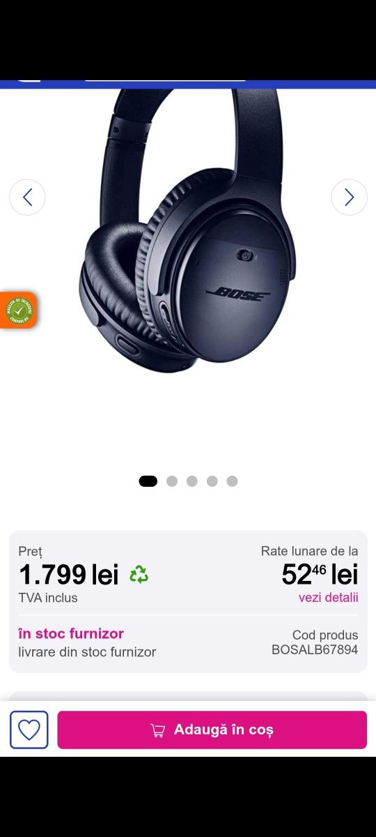 Vand casti  Bose Quiet Comfort 35|| +camera video bord(Germania)