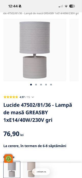 Doua lampi/veioze, gri, stare f buna