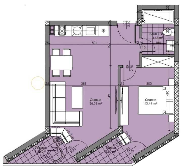 Продава се Двустаен апартамент в Пловдив, Христо Смирненски - 75 кв.м за 1650 €/кв.м - Снимка #1