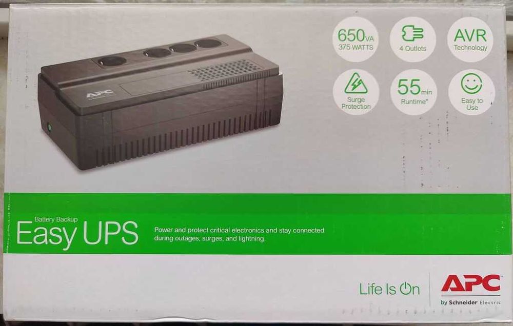 Интерактивный ИБП APC by Schneider Electric Easy Back-UPS BV650I-GR.
