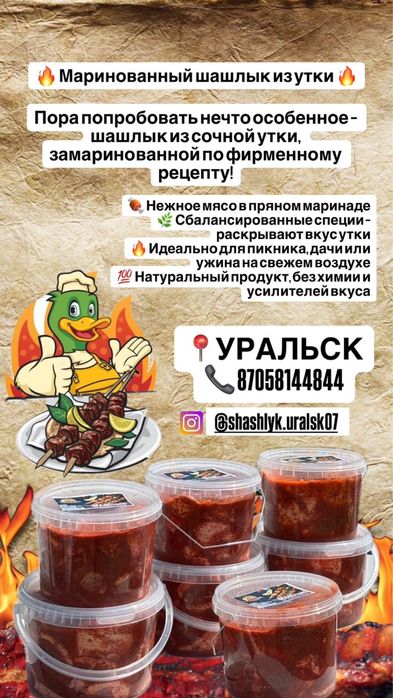 Маринованный шашлык из УТКИ (10мкр)