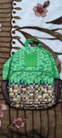 Ghiozdan de școală Pixie Crew cu pixeli, model Minecraft, 33x27x15 cm,