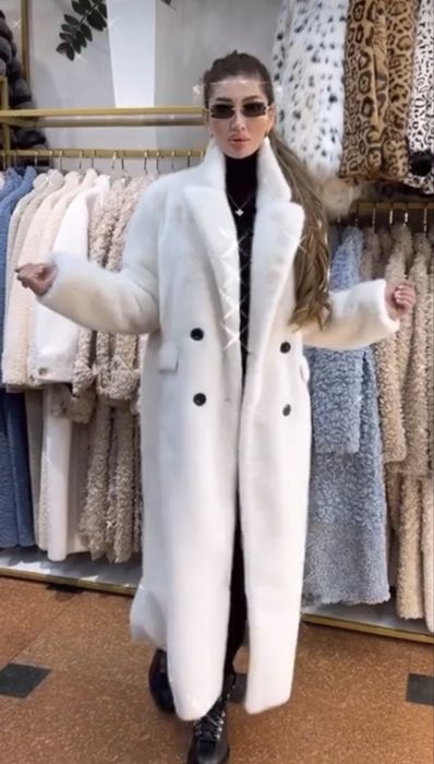 Шуба из стриженной овечьей шерсти