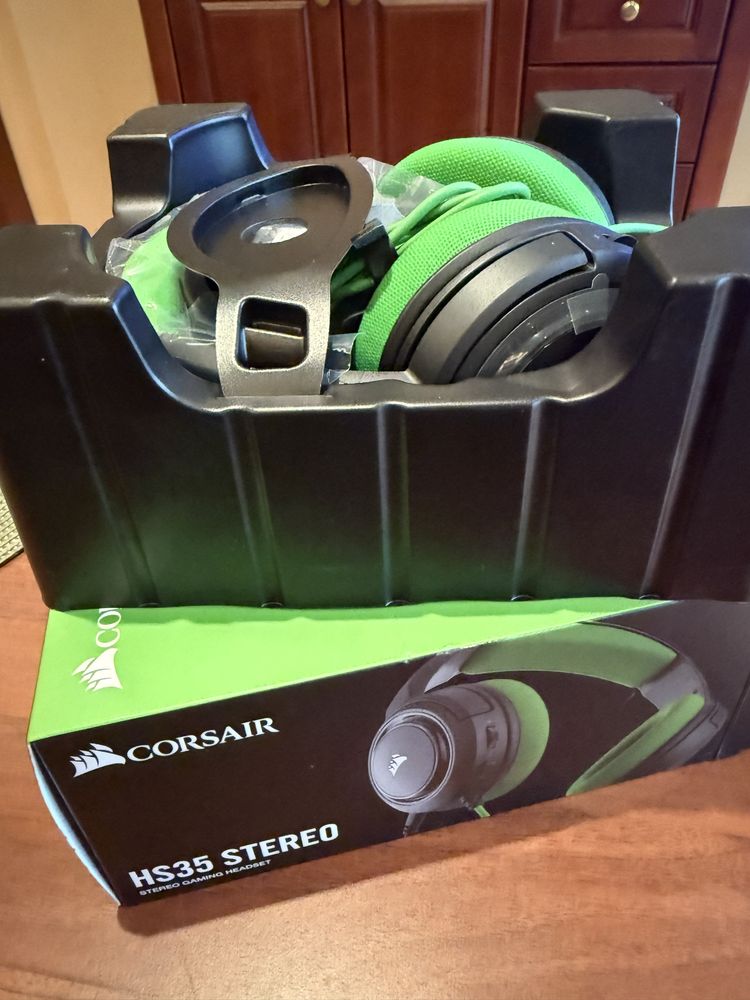Corsair - HS35, зелени геймърски слушалки