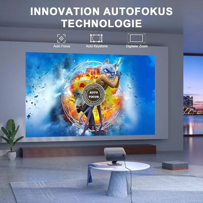 Видео проектор с 28000 лумена и Dolby 3D звук, 360°, Wifi 6, 800