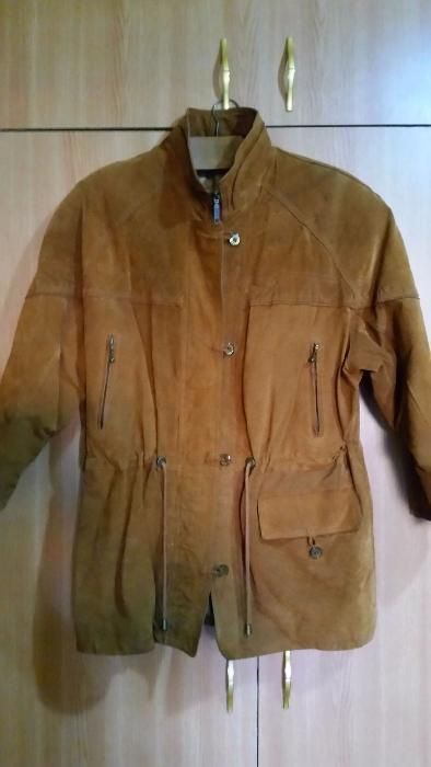 Haina,Geaca,Parka 3/4 dama,piele intoarsa maro roscat,38-40