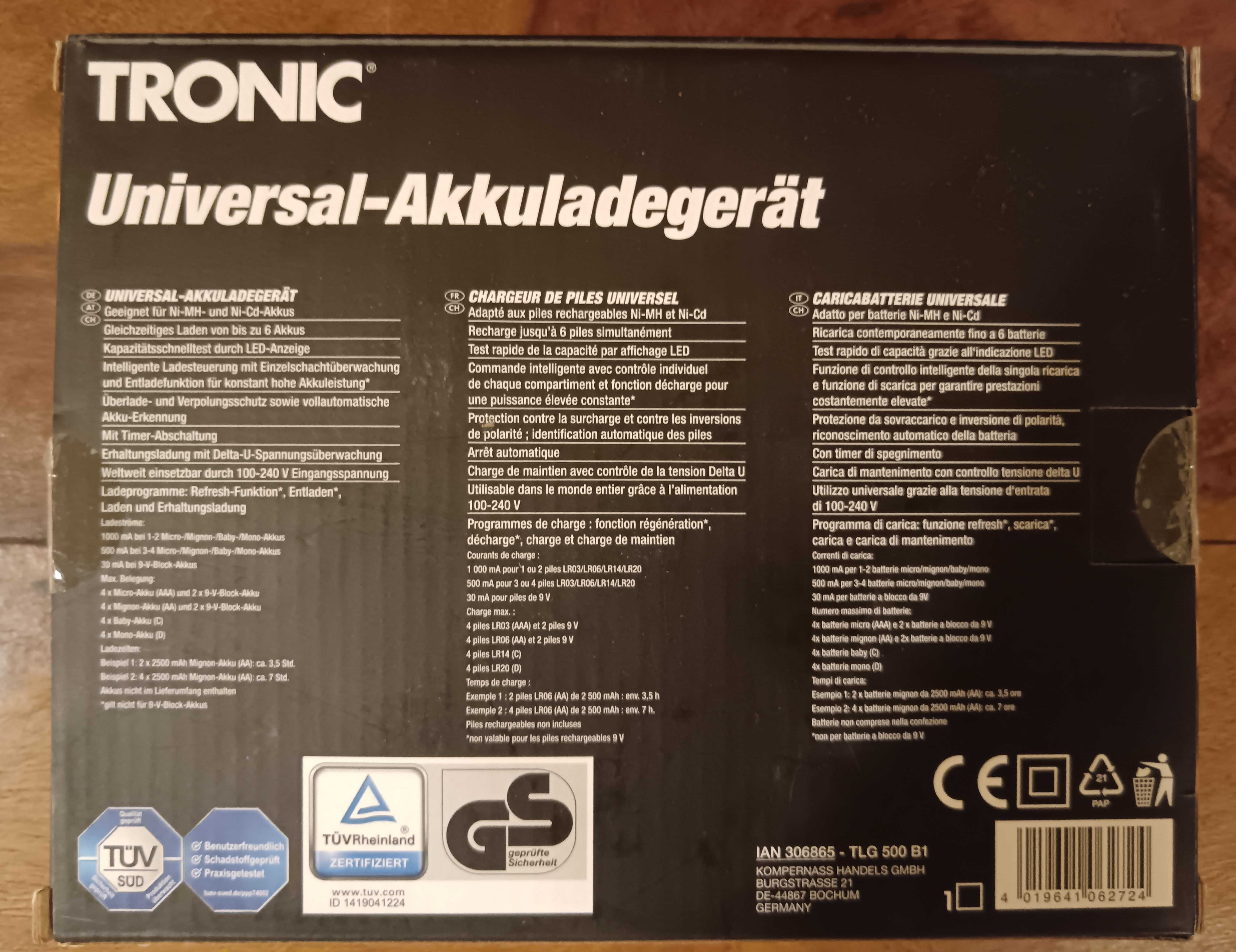 Универсално зарядно за батерии TRONIC