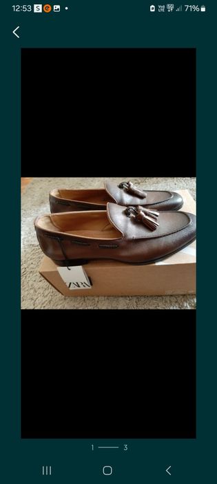 Mocasini Zara din piele cu ciucuri,40