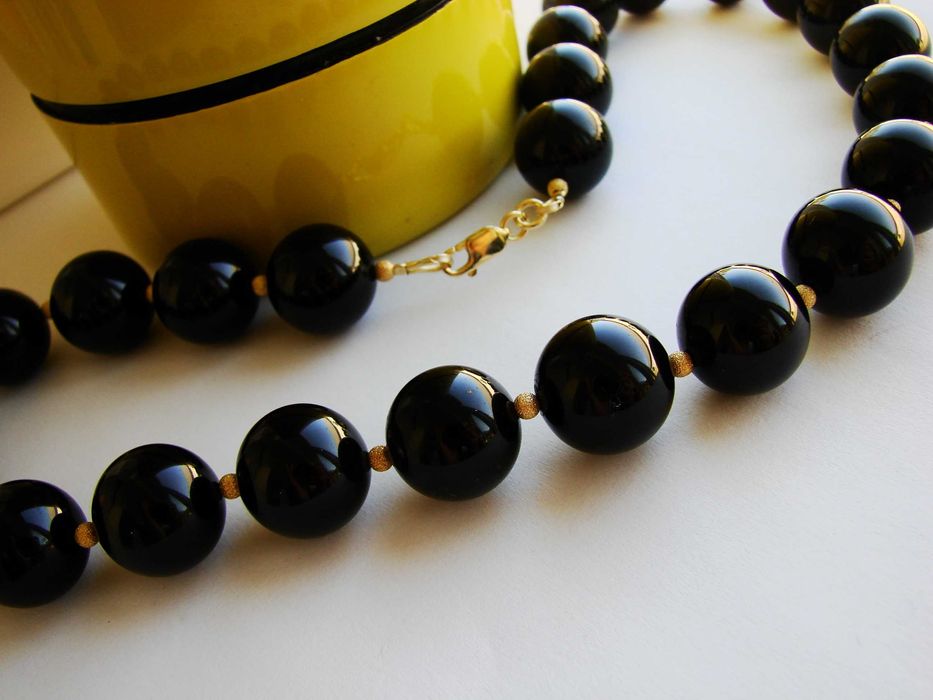 Colier aur 14k onix natural lantisor aur onix unicat