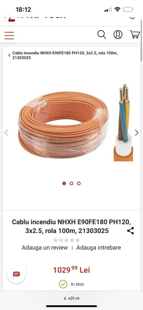 Cablu incendiu 3x 2,5