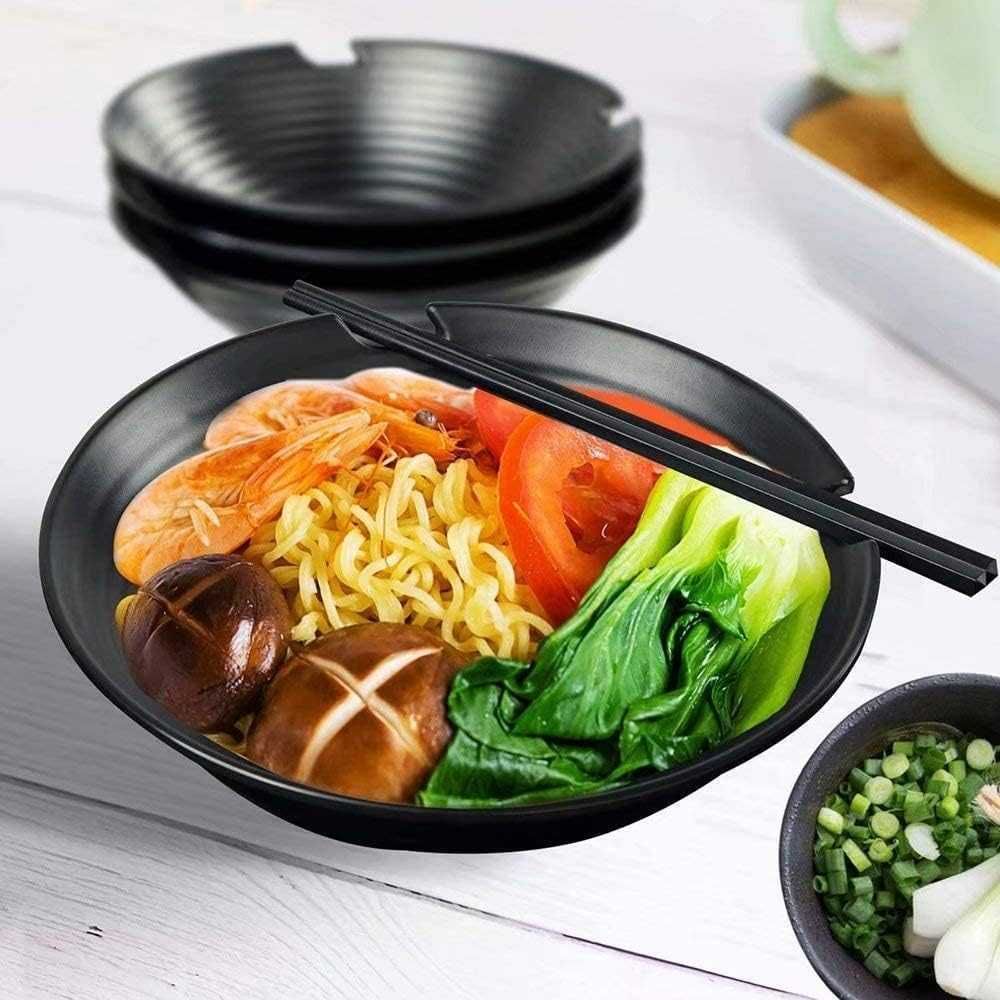 Set 2 boluri ramen japoneze 1100 ml cu lingura si betisoare | MXNJQH