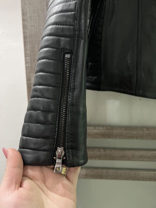 Geaca piele naturala cu blana naturala