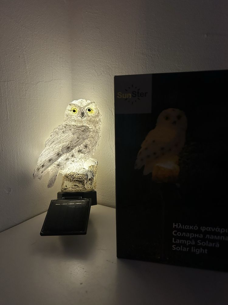 Соларна лампа бухал - декоративно и икономично градинско осветление!