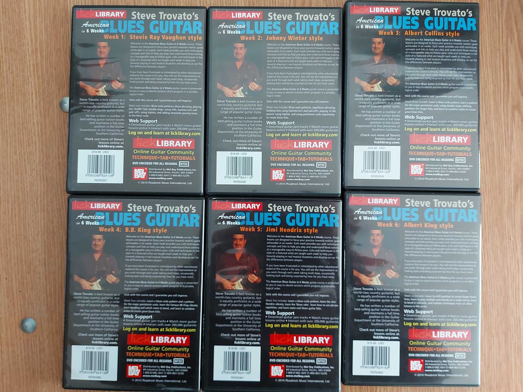 Curs pentru chitara 6 DVD-uri , Stevie Ray Vaughan/ Johnny Winter etc