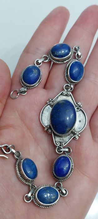 Brățară argint model deosebit cu lapis lazuli