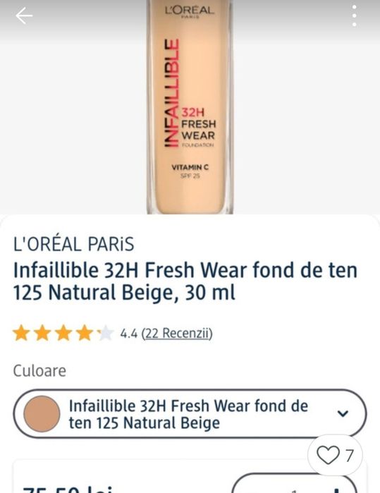 Fond de ten L'oreal rezistent la transfer