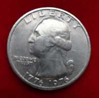 Quarter Dollar 40% Ag cu defect; Bicentenar 1776-1976