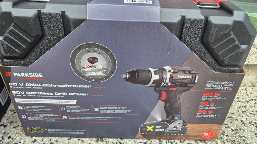 НОВ Parkside Performance 20V Акумулаторен винтоверт / бормашина