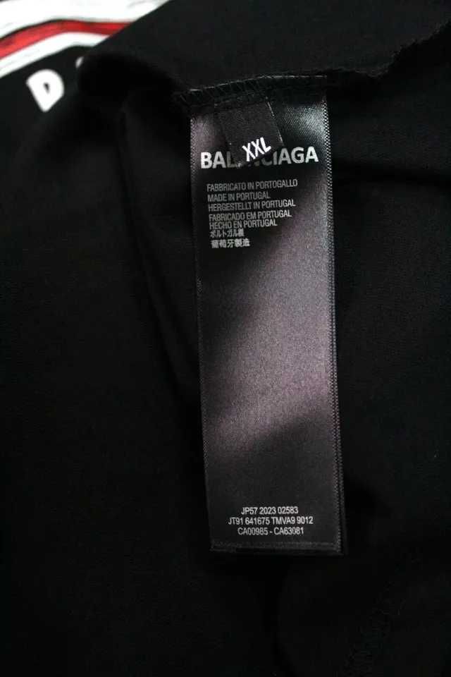 Черна мъжка тениска Balenciaga, нови тениски къс ръкав качество