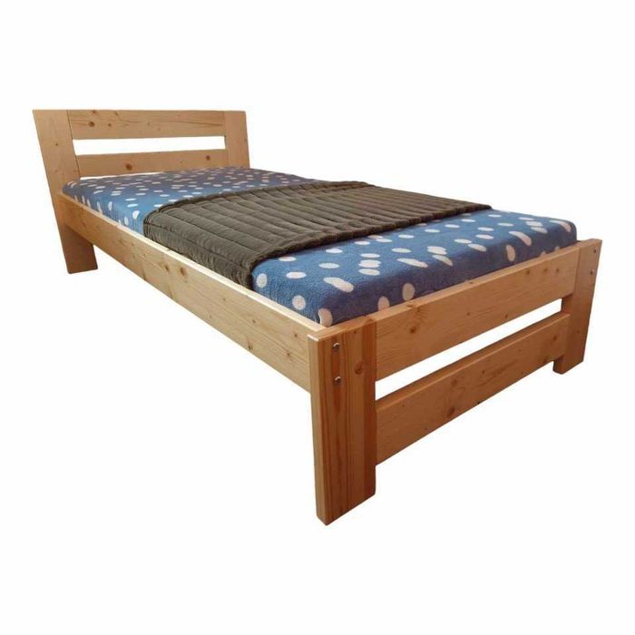 Pat din lemn masiv model Levis 90x200 lacuit