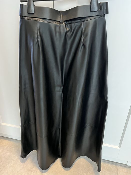 Fusta midi Zara piele eco