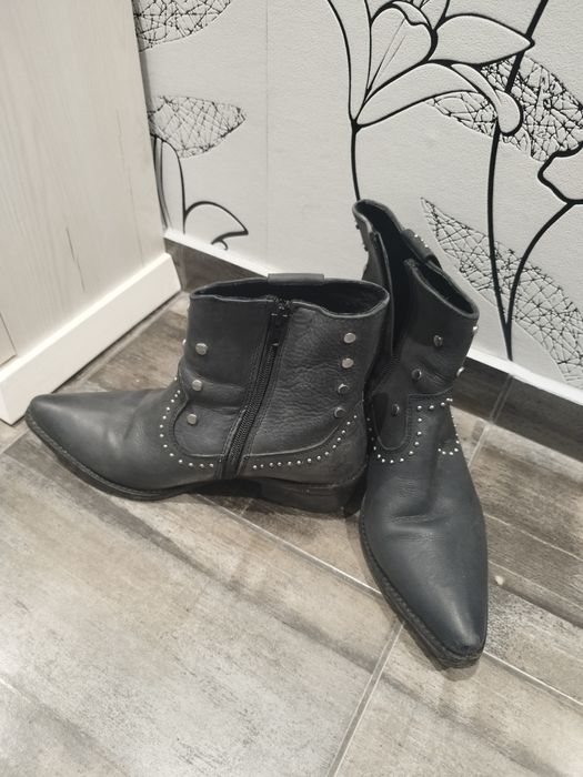 Каубойски боти - естествена кожа, марка Quazi.