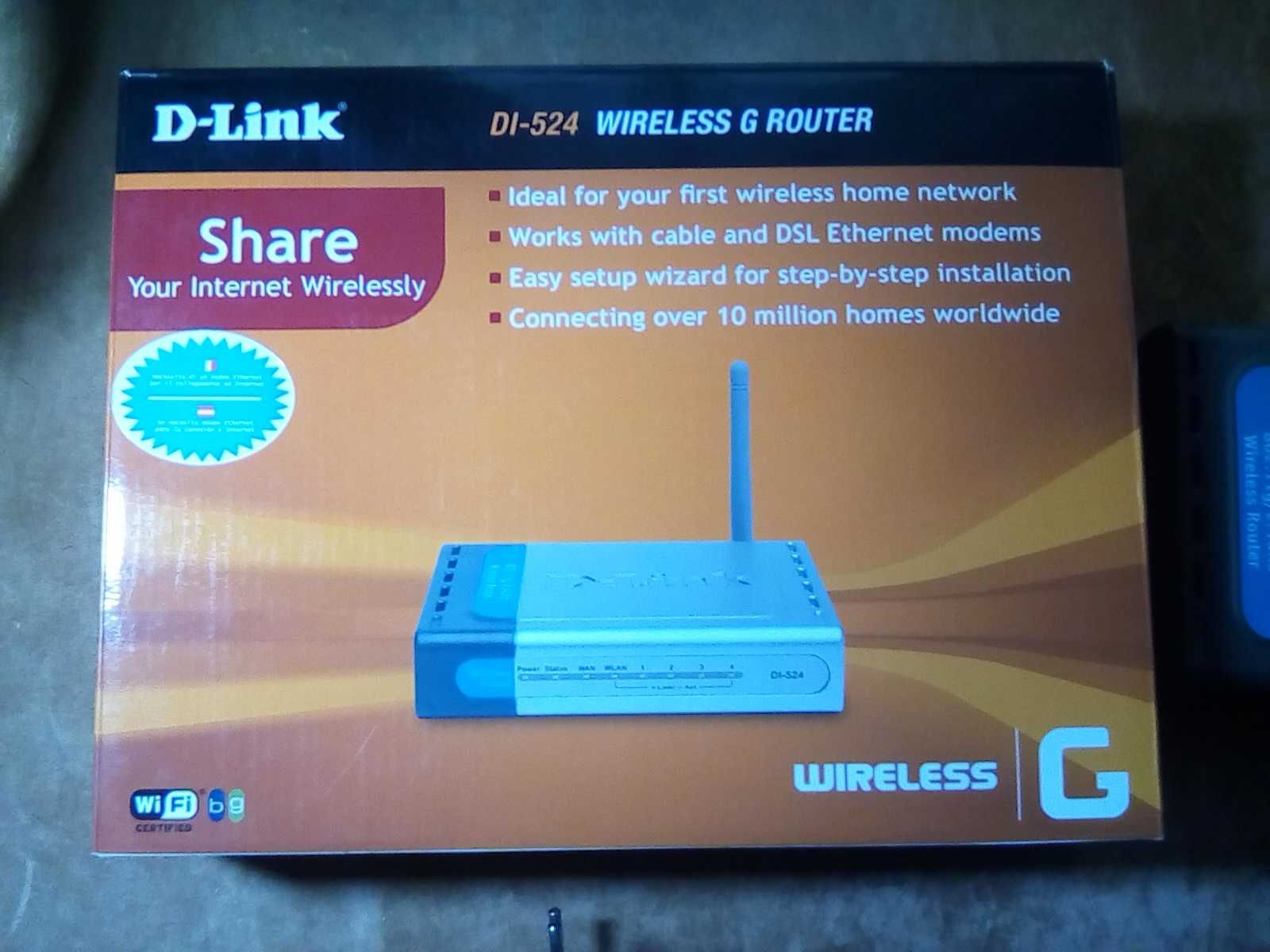 Router wireless D-Link DI-524, Switch 4-porturi, antena detsabila 5 Db