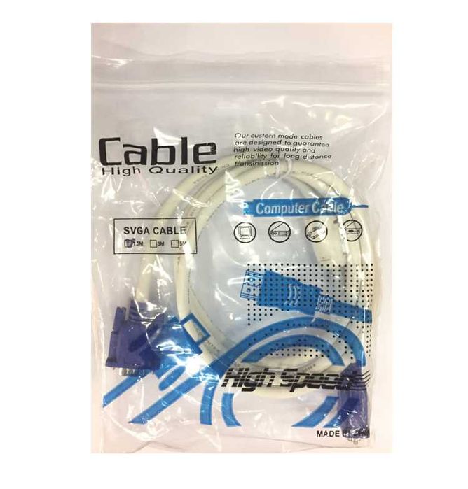 Кабель VGA (D-Sub), 1.5m, для Компьютера и Монитора,