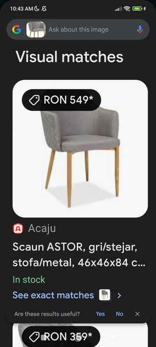 Set 3 scaun tapitat stofa gri/stejar Astor